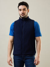 Tim Paris Jacket - White & Blue Sleeveless Reversible Jacket